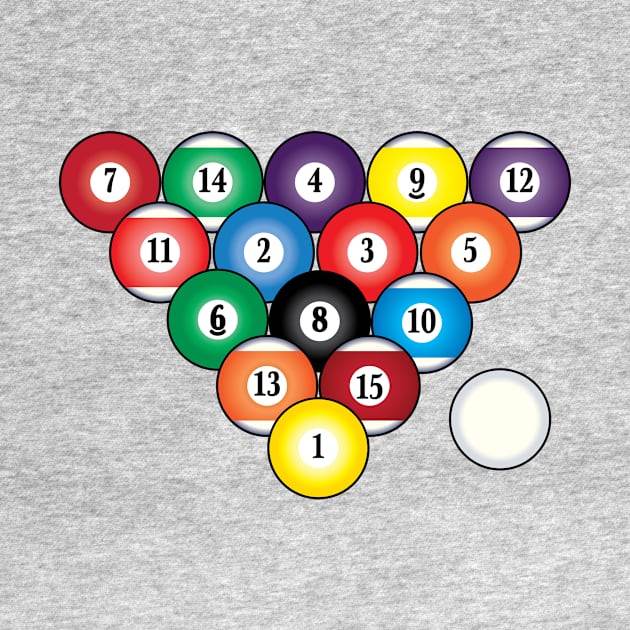 Pool Billiard Balls Triangle by PenguinCornerStore